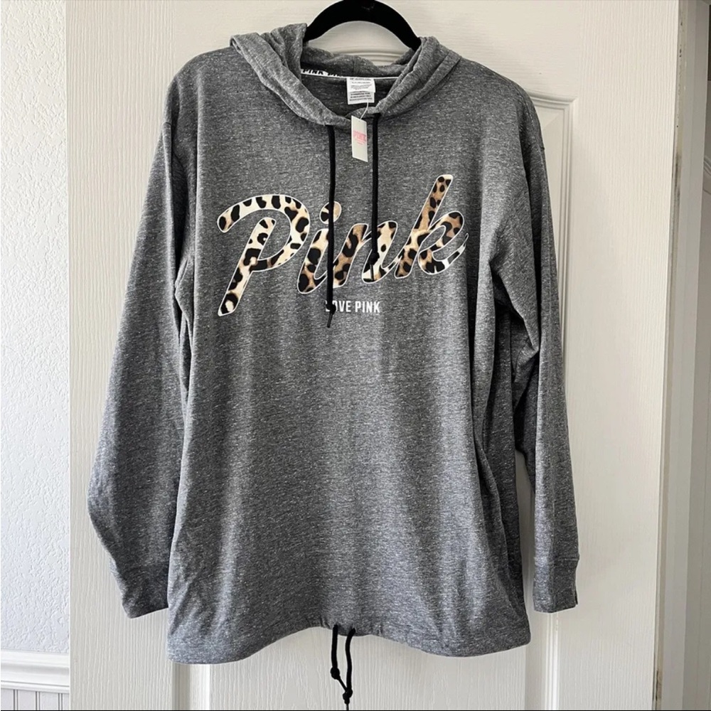 Victoria’s Secret Pink Leopard Grey Hoodie
